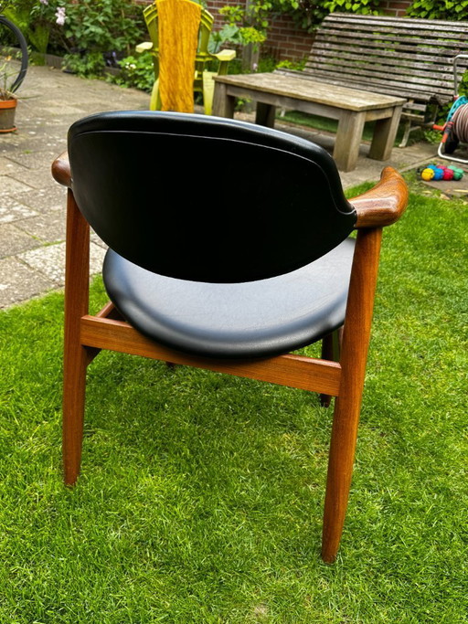 Sedia Tijsseling Cowhorn, Hulmefa, design olandese di metà secolo