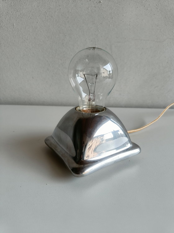 Image 1 of NAVA “How Light Fusion” minimalist solid metal table lamp, Italy 1990s/2000s