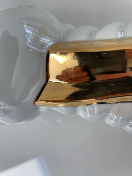 Image 1 of Statua vintage di donna con cappotto di pelliccia - Sanbo Ceramica Valencia (1980)