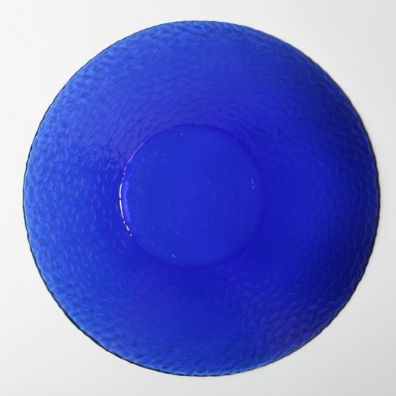 Image 1 of Mid-Century Cobalt Blue Glass Bowl / Large France Centerpiece / Arcoroc / France / 1980s