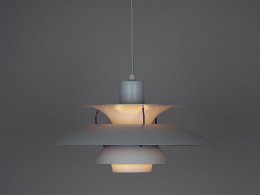 Pair of 2 PH 5 Pendant Lamps by Poul Henningsen, Louis Poulsen – hanglampen, Aluminium (photo 2 of 12)