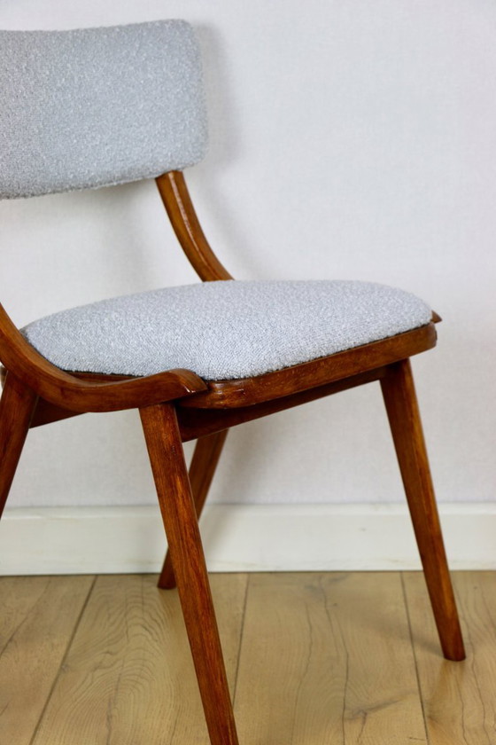 Image 1 of Silla Skoczek azul claro y gris claro de bouclé de los años 70