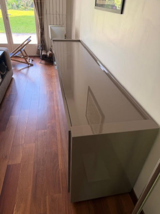 Image 1 of Crozatier sideboard/display case in taupe varnished color