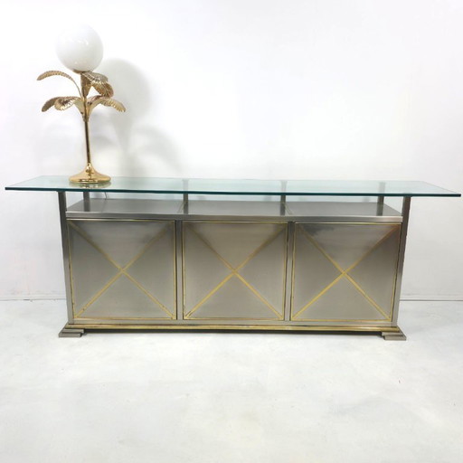 Dressoir Belgo chrom Belgien 70er Jahre Chrom mit Messing