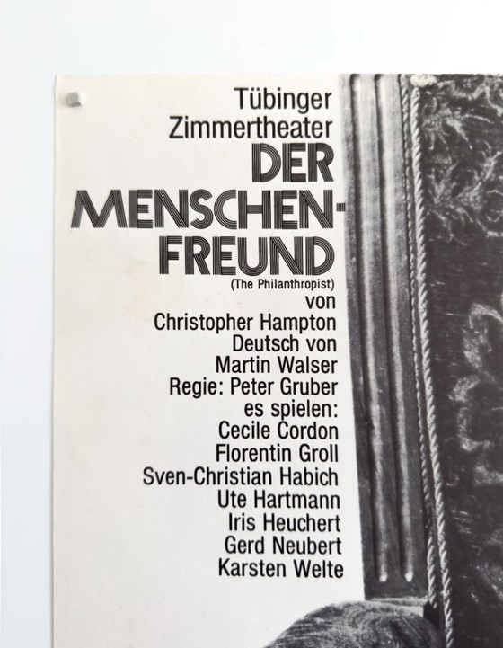 Image 1 of 🖤 Der Menschenfreund – c. 1972 – Original A1 Poster von F+R Grindler | Siebdruck | 84 × 59 cm | Deutschland
