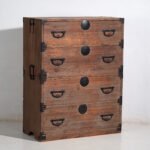 Antique Japanese Tansu Chest of Drawers - Meiji / Taishō Period (c. ) #24 – Iron (photo 8 of 40)