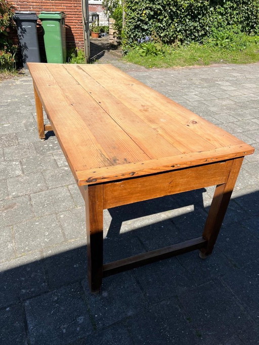 🇫🇷 Authentic Old French Work Table / Kitchen Table – Approx. 1910-1920 – eettafels, Wood