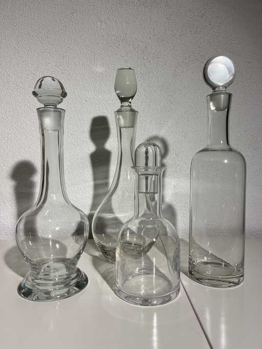 Vintage Glass Carafes And Glass Pouring Jug