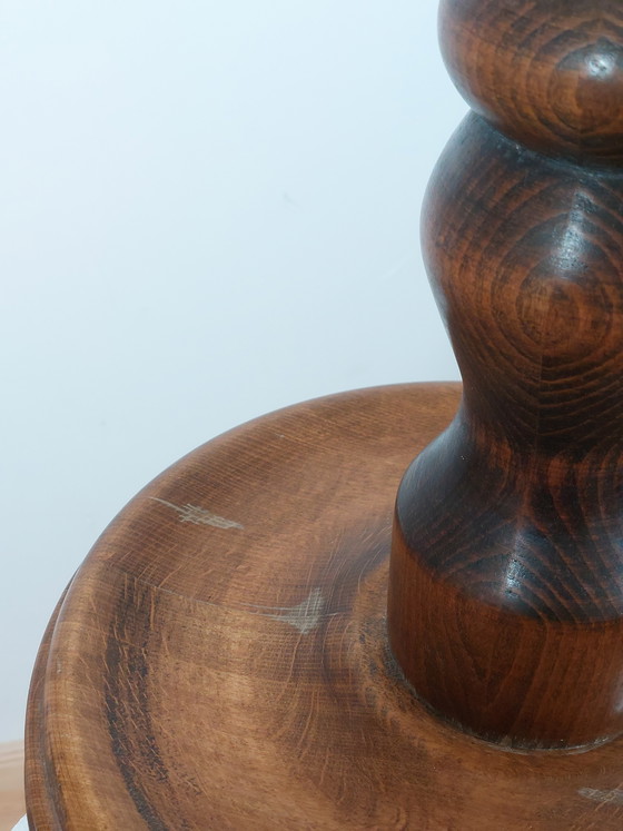 Image 1 of Vintage gedraaide houten bloemenzuil