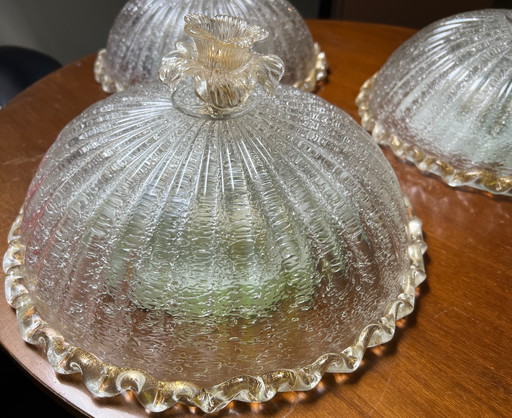 Murano glass, Barovier & Toso Ceiling light with gold particles
