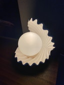 Vintage oyster lamp with pearl