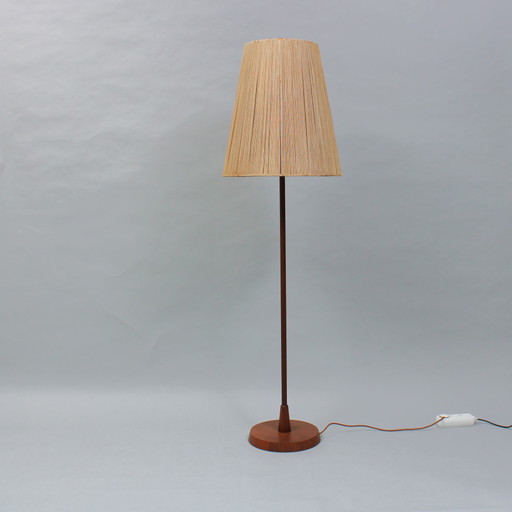 Temde Leuchte - vloerlamp - Jaren zeventig - teak - sisal 