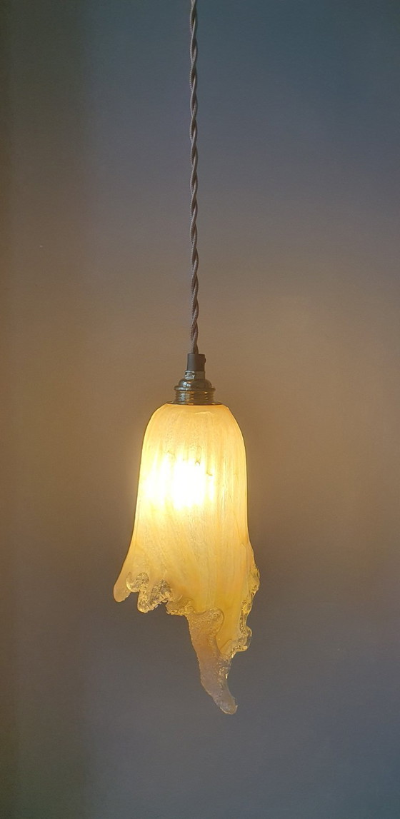 Image 1 of Lámpara antigua de Murano de cristal color ámbar