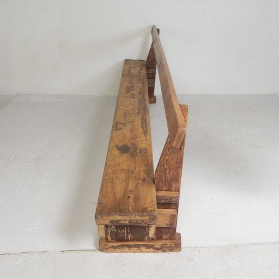 Banco de pino con respaldo, 2,5 metros de largo, década de 1950. – Sofás de 3 plazas, Wood (photo 18 of 30)