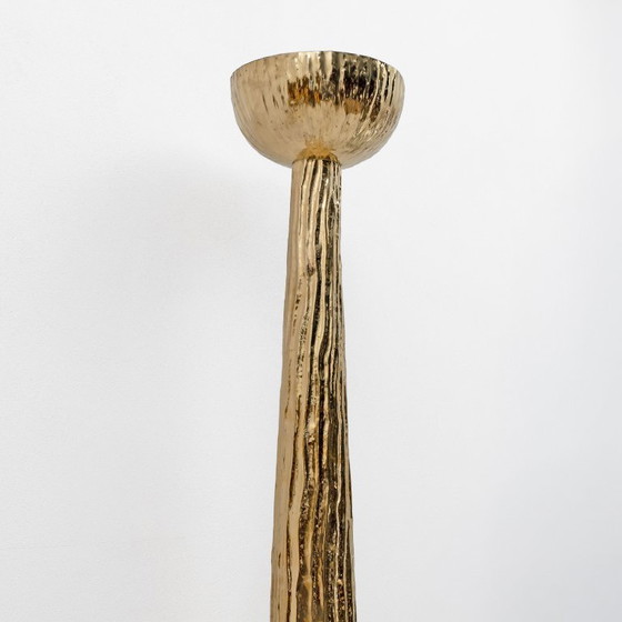 Image 1 of Vloerlamp van gehamerd messing in fakkelstijl, Italië