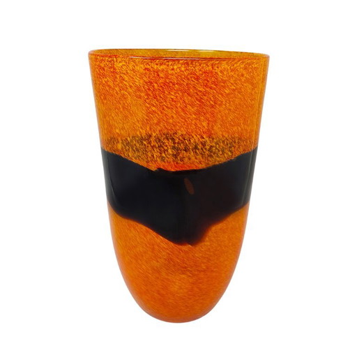 Étonnant Vase des années 1970 par Ca' dei Vetrai en verre de Murano. Fabriqué en Italie