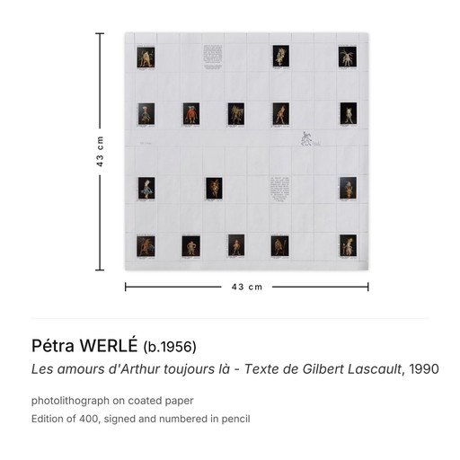 Petra WERLÉ Gli amori di Arthur sono ancora lì - Testo di Gilbert Lascault Firmato p