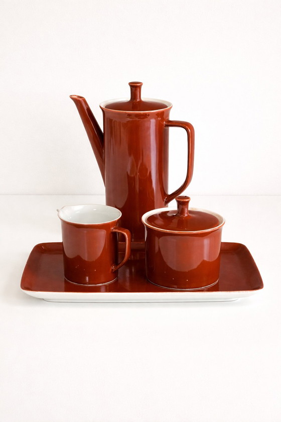 Image 1 of Villeroy & Boch Luxembourg coffee set - chestnut brown vintage design, 1960s