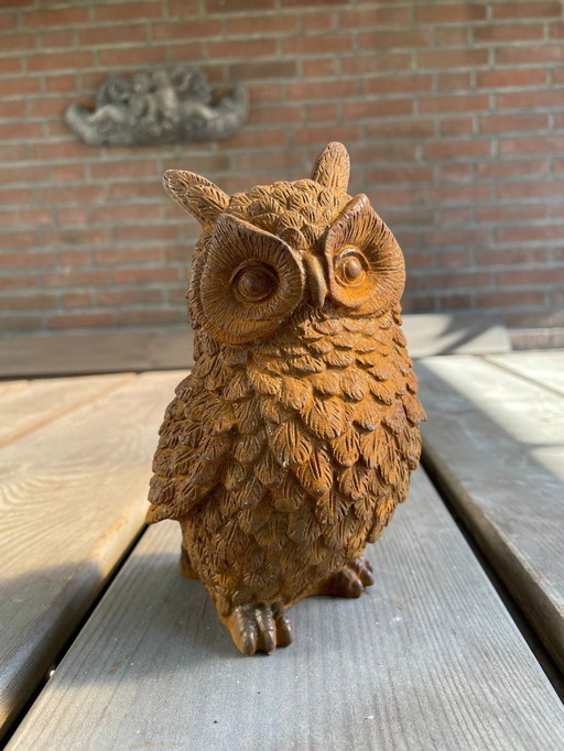 Cast iron owl statue