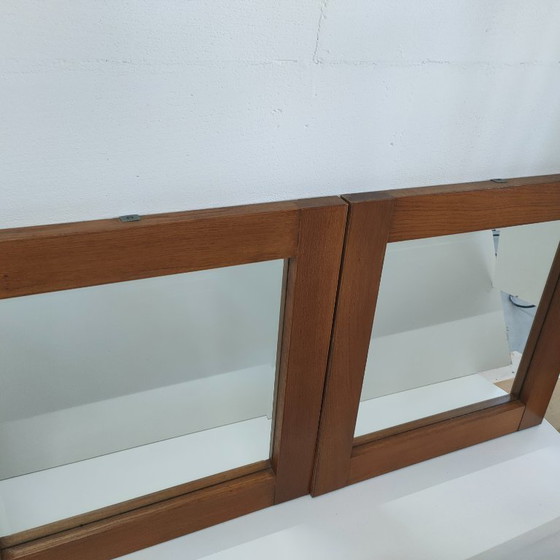 Image 1 of Miroir mural à facettes en chêne belge MTE Theuns (2 présents)