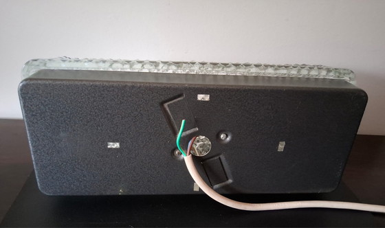 Image 1 of Rectangular ceiling lamp/wall lamp of cut glass, 1960s