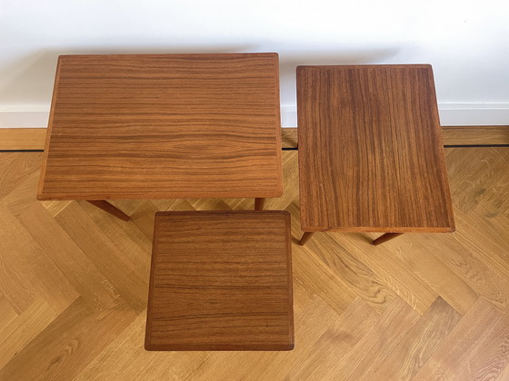 Image 1 of 60s Trio of Elegant Side Tables by Bramin, Denmark