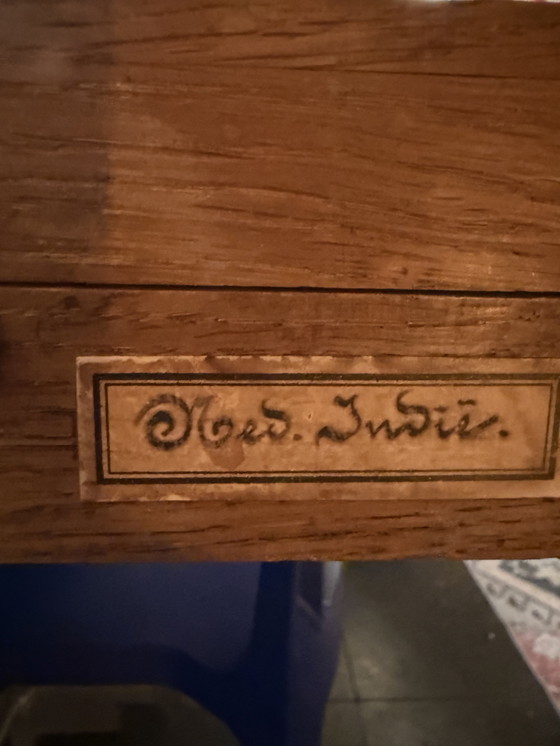 Image 1 of Antike Museumsvitrine mit Fossilien