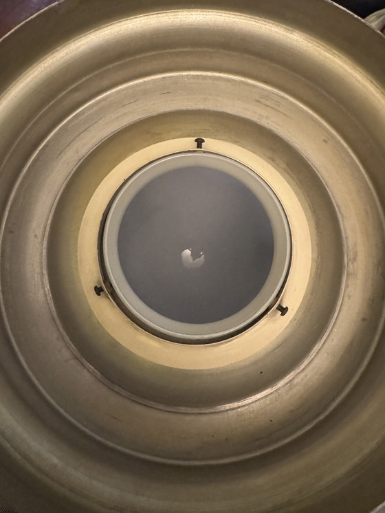 Image 1 of Kugellampe Opalinbasis vergoldet 70er Jahre