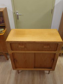 Vintage Silkeborg Cupboard Drawer Cabinet Sliding Door Cabinet