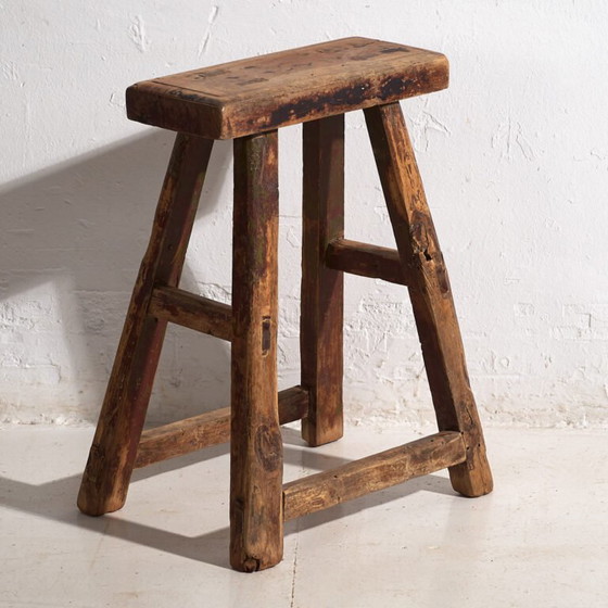 Antiker rechteckiger Hocker (ca. 1920) #3 – Rustic (photo 6 of 15)