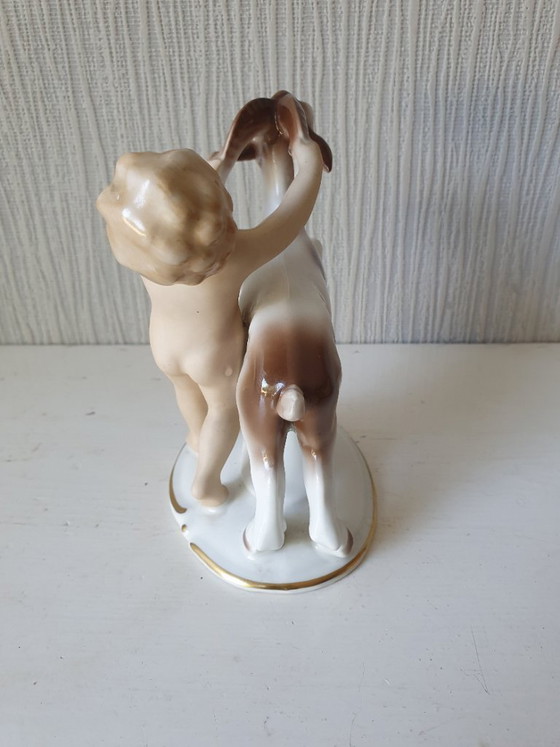 Image 1 of Gerold Porzellan Bavaria – ragazzo con ariete - 1937-1949 - condizioni perfette