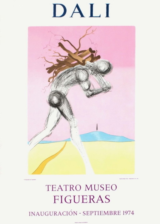 Salvador DALI Expo 74 - Teatro Museo Figueras Inauguracion 9 cartel original 197