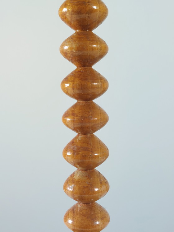 Image 1 of Vintage wooden mid-century candlestick, 1970s