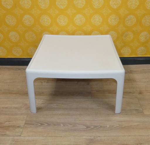 vintage 70er Jahre Couchtisch Beistelltisch 70x70H40 von Peter Ghyczy Horn Collection weiß space age retro panton