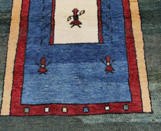 Image 1 of Original Perserteppich Gabbeh Ghashghai Orientteppich 148 cm x 110 cm Alt Natur