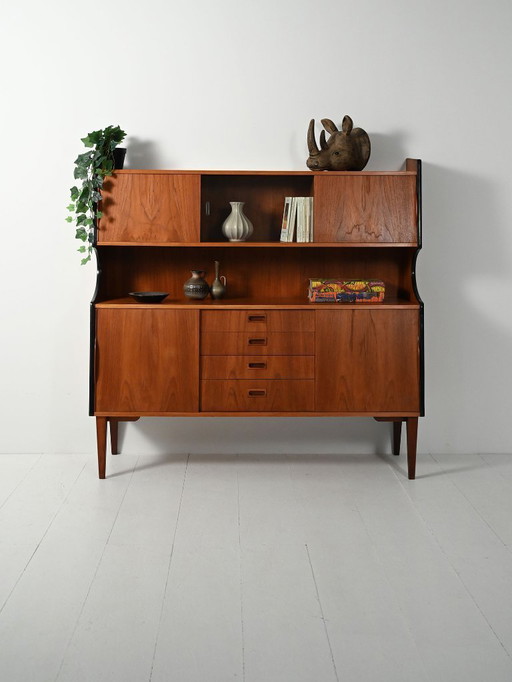 1950s teak sideboard with display cabinet