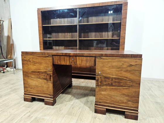 Set da Ufficio Direzionale Art Déco in Noce, anni '30, Set di 2 – Scrivanie, Wood, Art Deco (photo 27 of 33)
