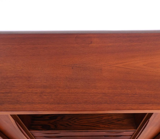 Image 1 of Vintage hoog teak dressoir met 4 schuifdeuren, 1960s