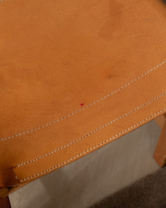 Image 1 of Vintage Kotka Dining Chairs by Tomas Jelinek for IKEA, Pine & Saddle Leather Safari Chairs, 1980s, Set of 6