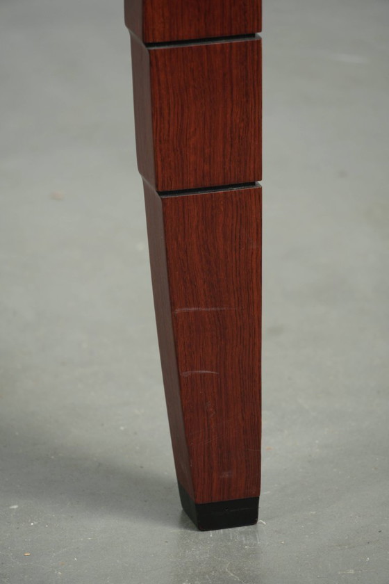 Image 1 of Vierkante Art Deco design salontafel van Schuitema uit de Decoforma serie met een glazen blad