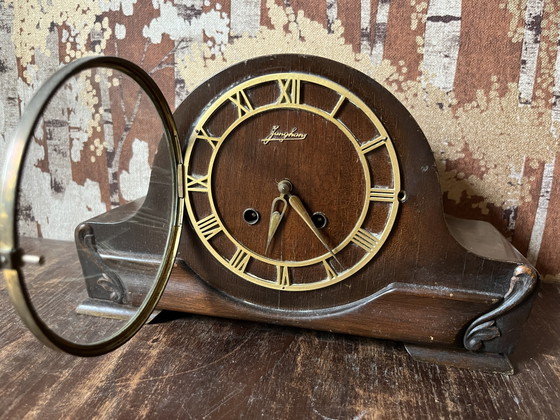 Orologio da camino Vintage Junghans con suoneria oraria – Glass, Wood (photo 3 of 11)