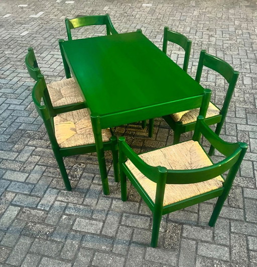 Cassina „Carimate“ Dining Set (7 pieces) - attributed to Vico Magistretti , 1960s