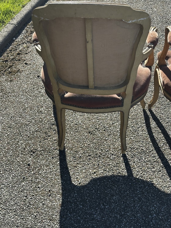 Image 1 of Set di 4 poltrone cabriolet in stile Luigi XV