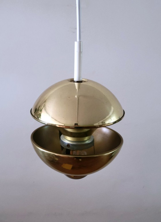Klaus Hempel Pendant lamp for Kaiser Leuchten, Germany 1970, Brass, Gold (photo 4 of 7)