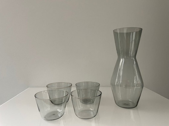 Image 1 of Deens design karaf met 4 glazen rookglas