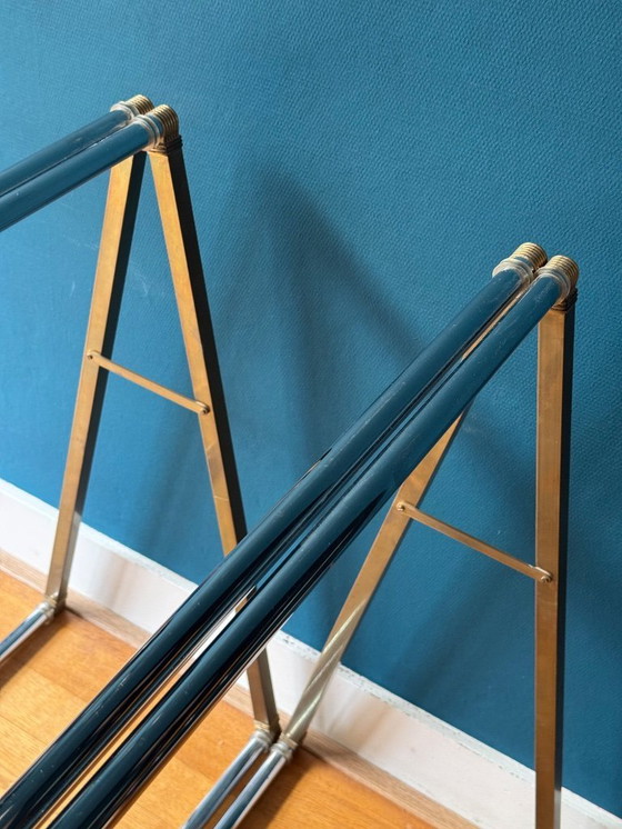 Image 1 of Table à tréteaux en laiton Peter Ghyczy