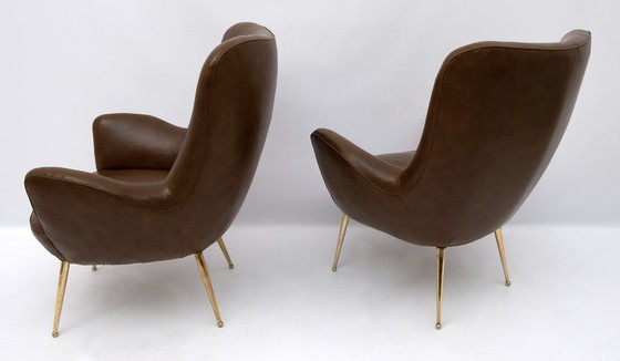 Image 1 of Pareja de sillones de diseño italiano moderno de mediados de siglo, años 50