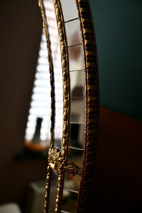 Image 1 of Grote Venetiaanse mozaïekspiegel bijpassend spiegelplateau