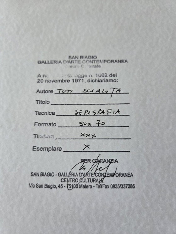 Image 1 of SCIALOJA TOTI (Astrattismo Informale/Informal Abstraction). Dittico di serigrafie firmate, 1997