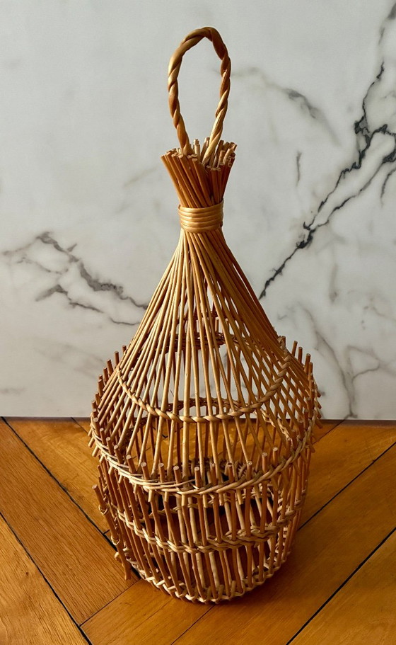 Vintage rattan birdcage 58 cm – Decorative Objects (photo 4 of 8)